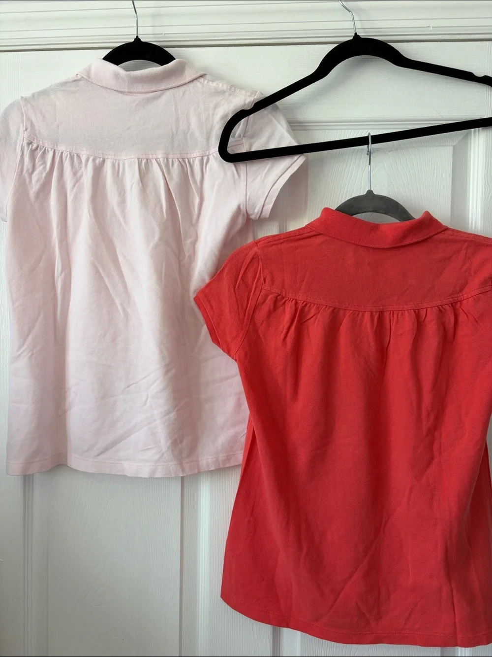 Lacoste Polo Short Sleeve Pair in Light Pink & Coral Red girls size 16